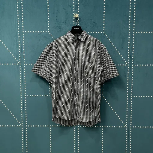 Premium Balenciaga Kurzarm Plaid Luxus