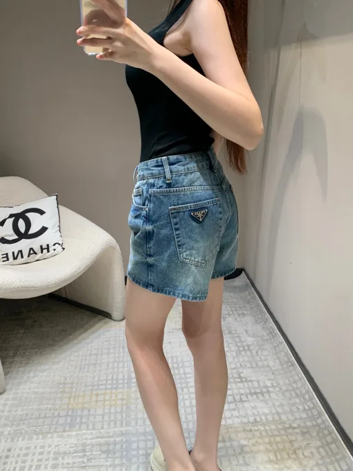 Bestseller Prada Shorts Blue Denim Washed Luxury