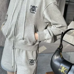 Hochwertige Celine Shorts Grau Logo Luxus