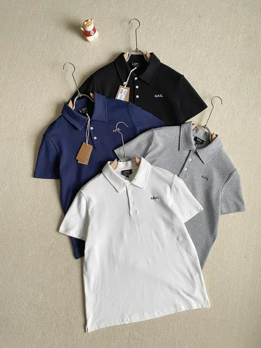 Luxus A.P.C. Poloshirt Schwarz Baumwolle Minimalistischer Stil