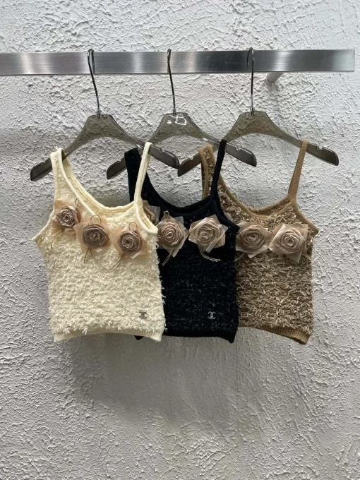 Chanel Weste in Premiumqualität, schwarzer Strick, Luxus