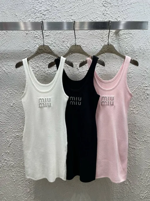 Premium Qualität Miu Miu Weste Weiß Strick Strass Luxus