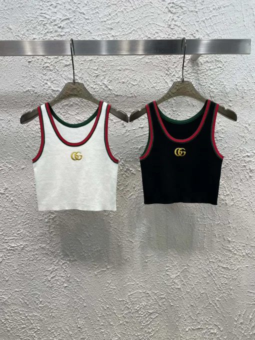 Premium Gucci Weste im roten Strick-Stickerei-Stil