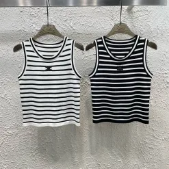 Luxus-Weste aus weißem Leder von Celine mit Logo-Kollektion