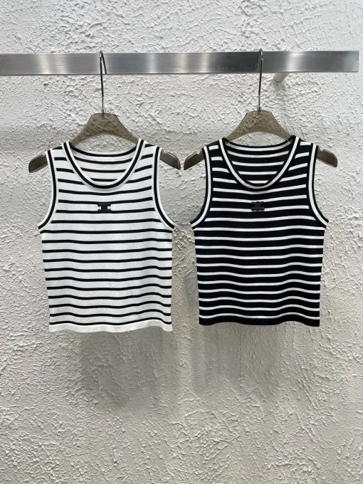 Luxus-Weste aus weißem Leder von Celine mit Logo-Kollektion