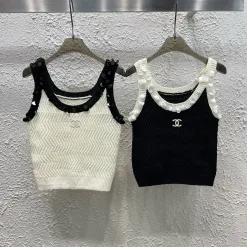 Premium Chanel Weste Weiß Strick Kollektion