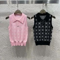 Premium Chanel Weste Pink Strick Jacquard Kollektion