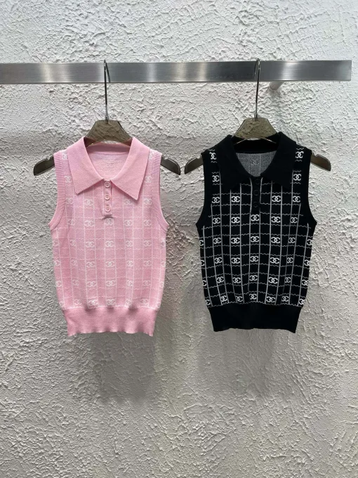 Premium Chanel Weste Pink Strick Jacquard Kollektion