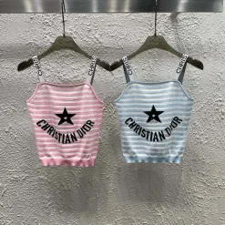 Dior Hosenträger in Premium-Qualität, rosa Strick-Jacquard, Luxus
