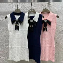 Bestseller Chanel Weste Weißer Strick Jacquard Stil