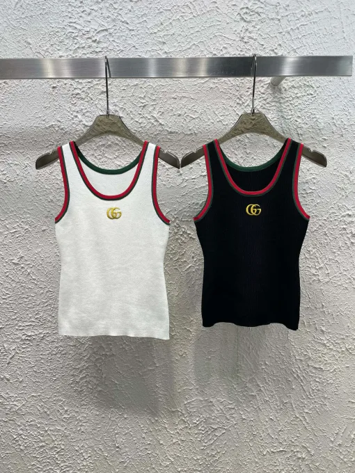 Premium Gucci Weste Rot Strick Bestickt Luxus