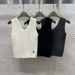 Luxus-Dior-Weste aus weißer Strickstickerei-Kollektion