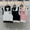 Bestseller Miu Miu Weste Weiß Strick Logo Luxus