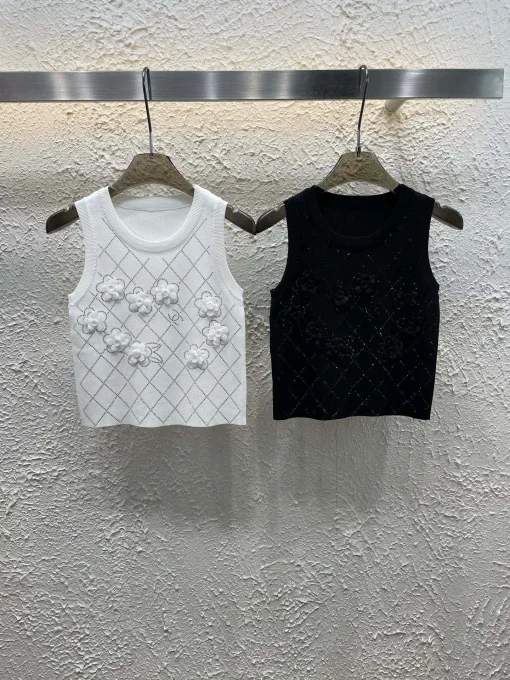 Bestseller Chanel Weste Weiß Strick Kollektion