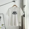 Hochwertige Ami T-Shirts aus weißer Baumwolle im bestickten Stil