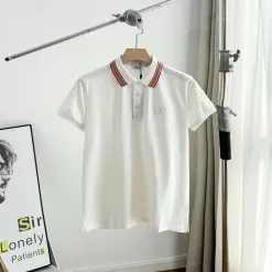 Premium Burberry Kurzarmhemd aus weißer Baumwolle im klassischen Stil