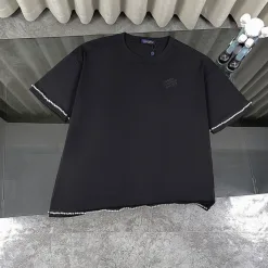 Luxus Louis Vuitton Kurzarm Strick Stickerei Luxus