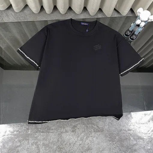 Luxus Louis Vuitton Kurzarm Strick Stickerei Luxus