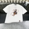 Bestseller Louis Vuitton Kurzarmhemd Weiße Baumwollstickerei-Kollektion