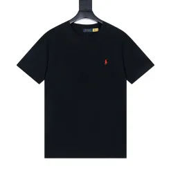 Hochwertiges Ralph Lauren Kurzarm-Shirt aus schwarzer Baumwolle, klassischer Luxus