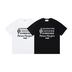 Bestseller Margiela Kurzarm Schwarz Baumwolle Logo Stil