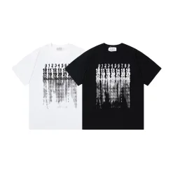 Luxus Margiela Kurzarm Schwarz Baumwolle Logo Stil