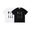 Premium Margiela Kurzarm Schwarz Baumwolle Logo Style
