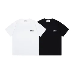 Bestseller Margiela Kurzarm Schwarz Baumwolle Logo Stil