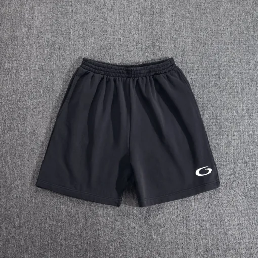Meistverkaufte Balenciaga Shorts Schwarze Baumwolle Bestickte Kollektion