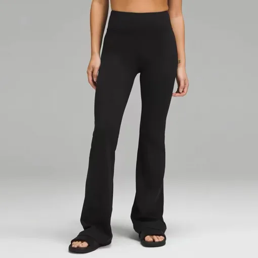Luxuriöse Lululemon Yogahose in schwarzem Nylon mit Logo-Design