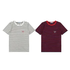 Premium Prada Kurzarm-T-Shirts aus weißer Baumwolle mit Streifen