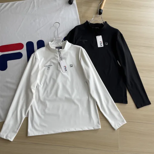 Fila Langarmshirt in Premiumqualität, schwarzes Stricklogo, Luxus