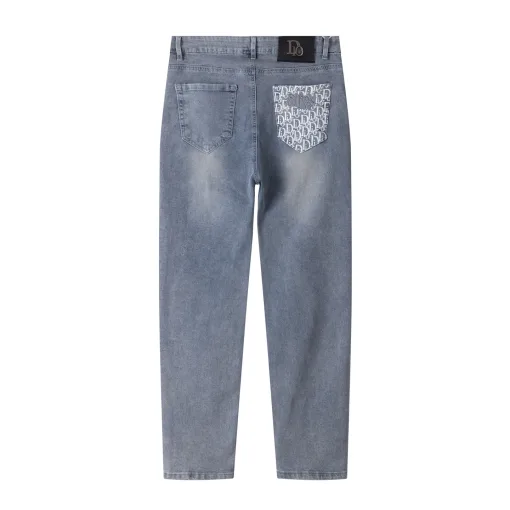 Hochwertige Dior Jeans im grauen Denim-Waschungsstil