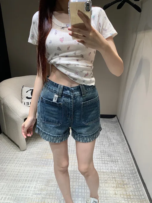 Bestseller Dior Shorts Blue Denim Monogramm Kollektion