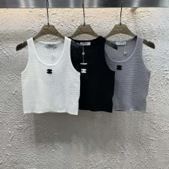 Premium Chanel Weste Weiß Strick Bestickte Kollektion