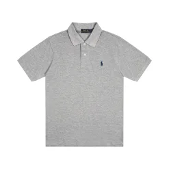 Hochwertiges Poloshirt von Ralph Lauren aus schwarzer Baumwolle mit Stickereien