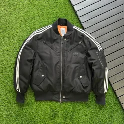 Luxus Adidas Mäntel Schwarz Nylon Casual Style