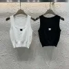 Bestseller Chanel Weste Weiß Strick Bestickte Kollektion