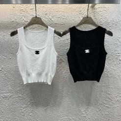 Bestseller Chanel Weste Weiß Strick Bestickte Kollektion
