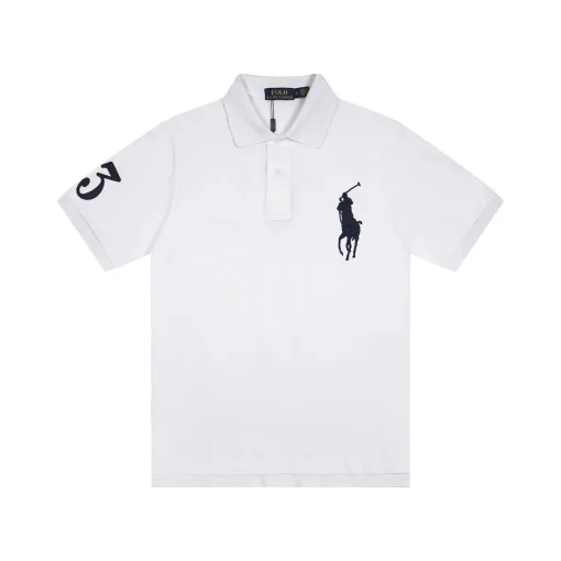 Bestseller Ralph Lauren Kurzarm-T-Shirts Schwarz Baumwolle Klassisch Luxus