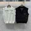 Luxus-Dior-Weste aus weißer Strickstickerei-Kollektion