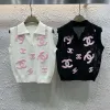 Hochwertige Chanel-Weste im weißen Strick-Stickerei-Stil