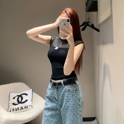 Premium Chanel Weste Weiß Strick Bestickt Luxus