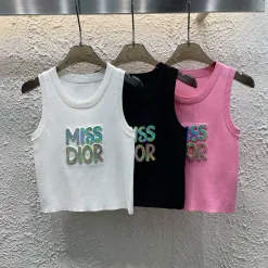 Hochwertige Dior Weste aus weißer Strickkollektion