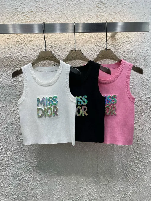 Hochwertige Dior Weste aus weißer Strickkollektion
