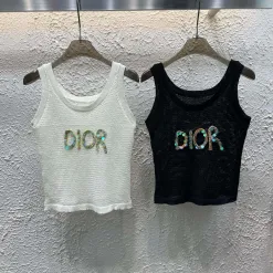 Hochwertige Dior Weste im weißen Strickstil