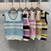 Hochwertige Chanel Weste Strick Gestreift Luxus