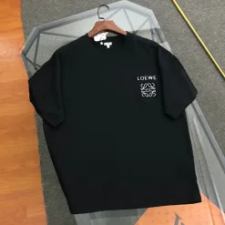 Luxus Loewe Kurzarm Weiß Baumwolle Logo Luxus
