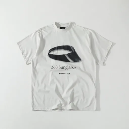 Hochwertige Balenciaga Kurzarm-Kollektion aus cremefarbener Baumwolle