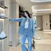 Premium Loewe Hemd Denim Bestickt Luxus